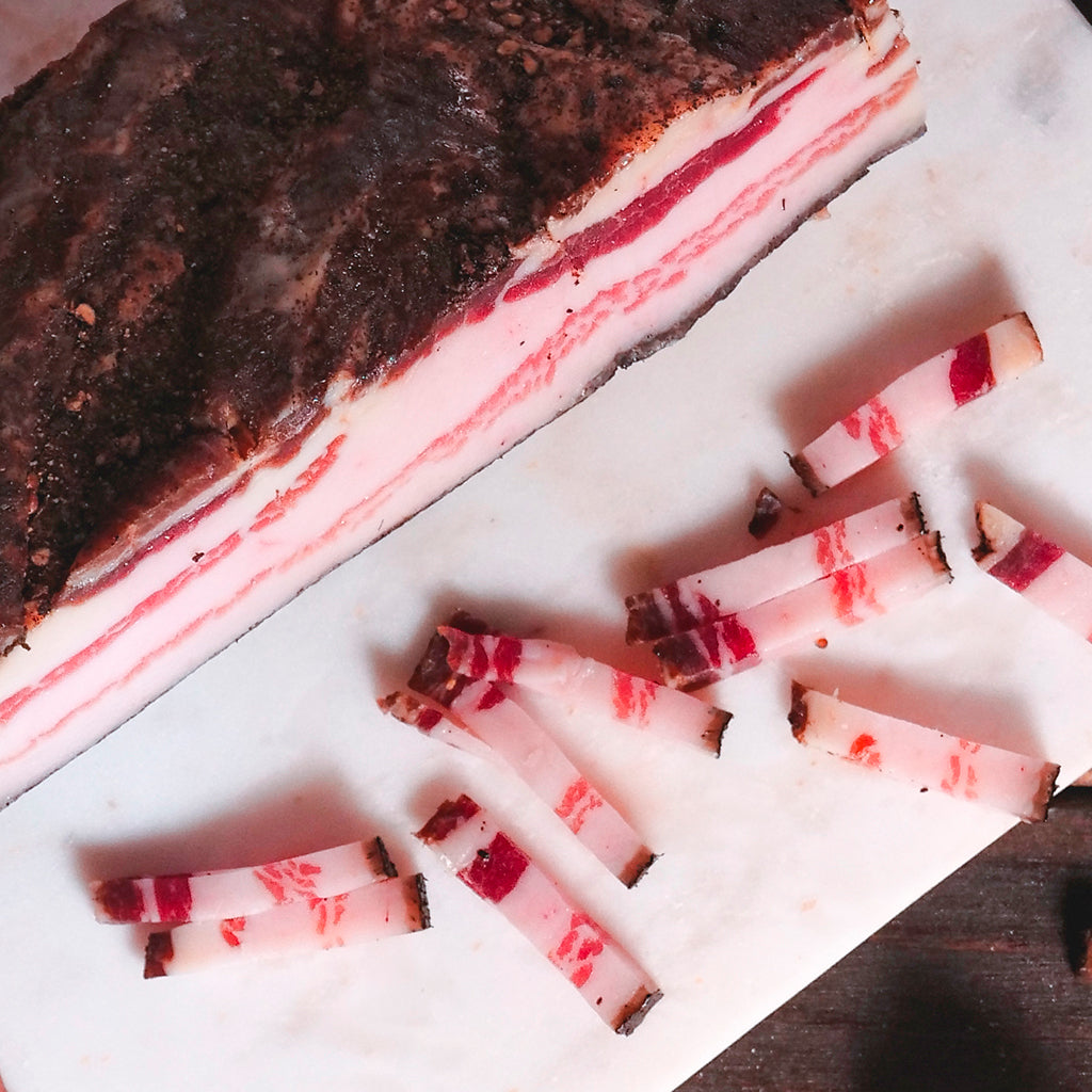 Pancetta di Suino Nero di Calabria in scatola Filiera Madeo