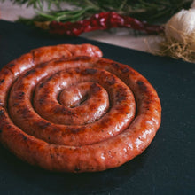 Carica l&#39;immagine nel visualizzatore di Gallery, SALSICCIA FRESCA SPIRALE DI SUINO NERO DI CALABRIA DOLCE grill
