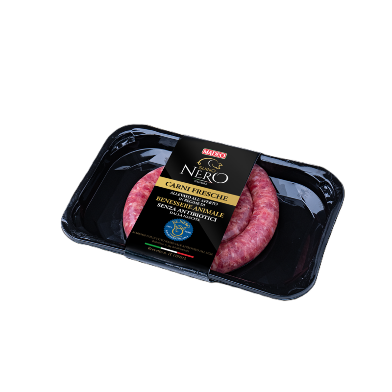 Salsiccia fresca bianca di Suino Nero di Calabria a spirale